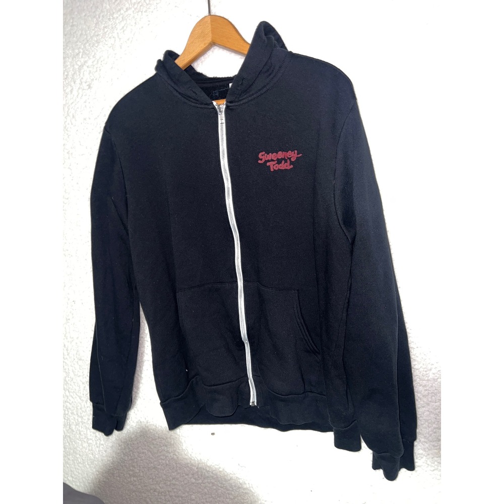 Sweeney Todd The Demon Barber Of Fleet Street Black Full Zip Hoodie Size XL